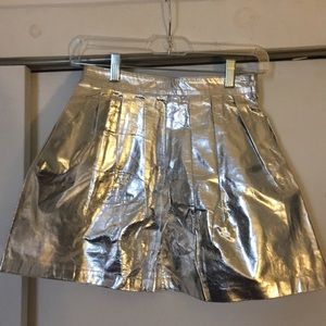 Incredible Metallic Reflective Silver Mini Skirt